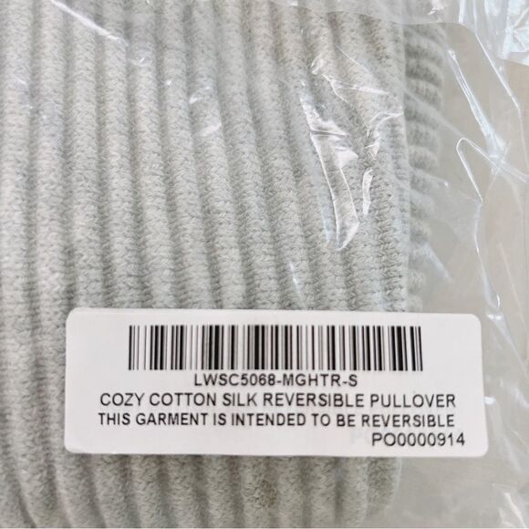 Lunya Cozy Cotton Silk Reversible Pullover - Mellow Grey Heather - Picture 9 of 10